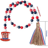 Patriotic Wood Bead Garland 4th Of July Independence Day Decor