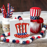 Patriotic Wood Bead Garland 4th Of July Independence Day Decor
