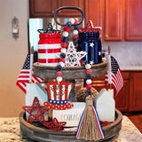 Patriotic Wood Bead Garland 4th Of July Independence Day Decor