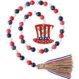 Patriotic Wood Bead Garland 4th Of July Independence Day Decor
