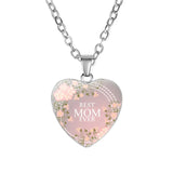 Crystal Heart Shaped MOM Necklace