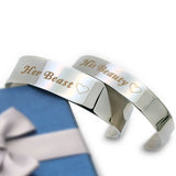 Beauty and the Beast Cuff Bracelet Stainless Steel Silver