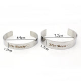 Beauty and the Beast Cuff Bracelet Stainless Steel Silver