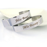 Beauty and the Beast Cuff Bracelet Stainless Steel Silver
