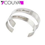 Beauty and the Beast Cuff Bracelet Stainless Steel Silver