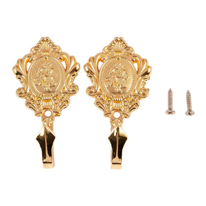 Vintage Alloy Drapery Curtain Holdbacks Tieback Hooks 2Pcs