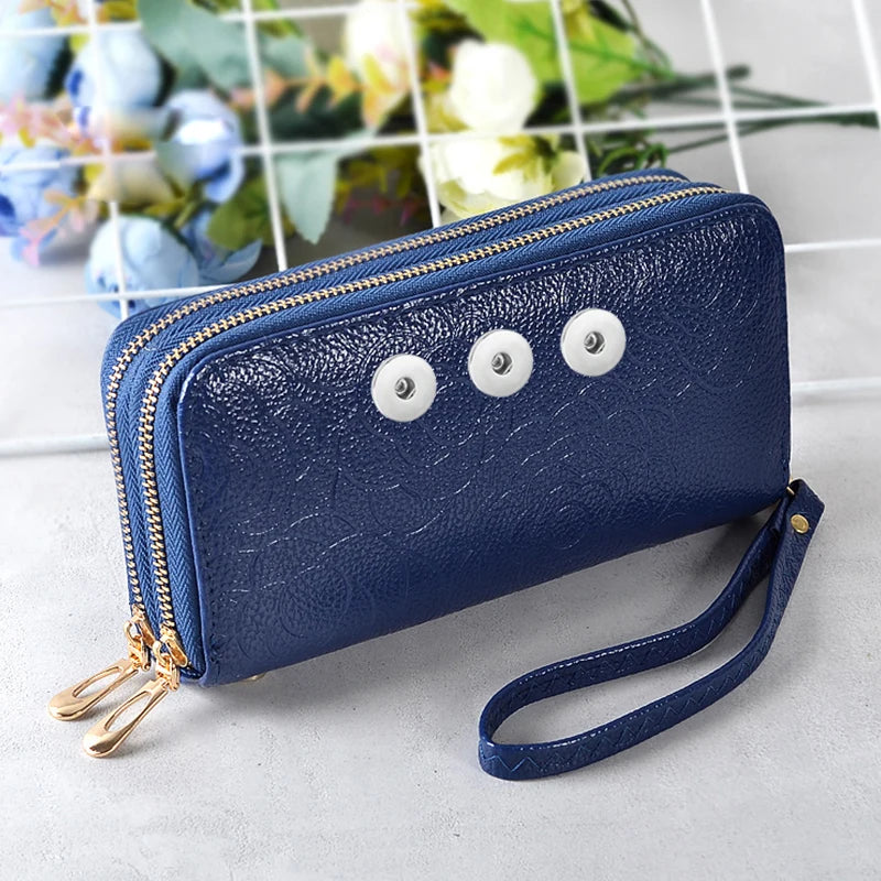 Multicolor Leather Clutch Snap Jewelry for 18mm Snaps
