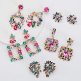 Pauli Manfi Rhinestone Earrings Bohemian Geometric Dangle Accessories