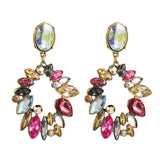 Pauli Manfi Rhinestone Earrings Bohemian Geometric Dangle Accessories