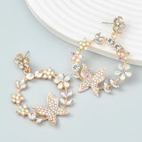 Pauli Manfi Rhinestone Earrings Bohemian Geometric Dangle Accessories
