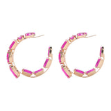 Pauli Manfi Metal Geometric Glass Earrings Women's Creative Earrings