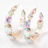 Pauli Manfi Metal Geometric Glass Earrings Women's Creative Earrings