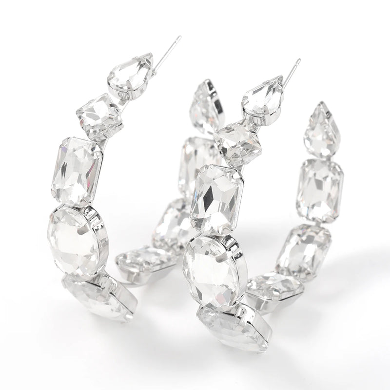 Pauli Manfi Metal Geometric Glass Earrings Women's Creative Earrings