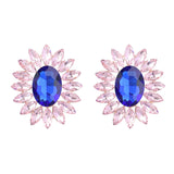 Women Rhinestone Multicolor Earrings Large Stud Earrings