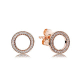 Pav? Double Hoop Earrings Clover Heart-Shaped Diamond Circle 299411C01