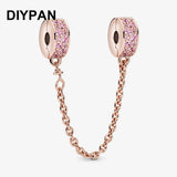 Pave Clip Safety Chain for Bracelet Charm Pendant