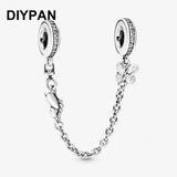 Pave Clip Safety Chain for Bracelet Charm Pendant