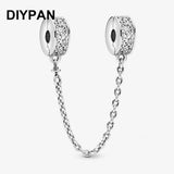 Pave Clip Safety Chain for Bracelet Charm Pendant