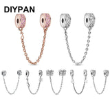 Pave Clip Safety Chain for Bracelet Charm Pendant