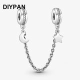 Pave Clip Safety Chain for Bracelet Charm Pendant