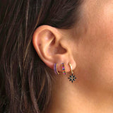 Crystal Hoop Earrings Sterling Silver Zircon Huggie Party Jewelry