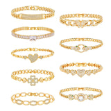 CZ Chain Bracelet for Women, Plated Dainty Jewelry