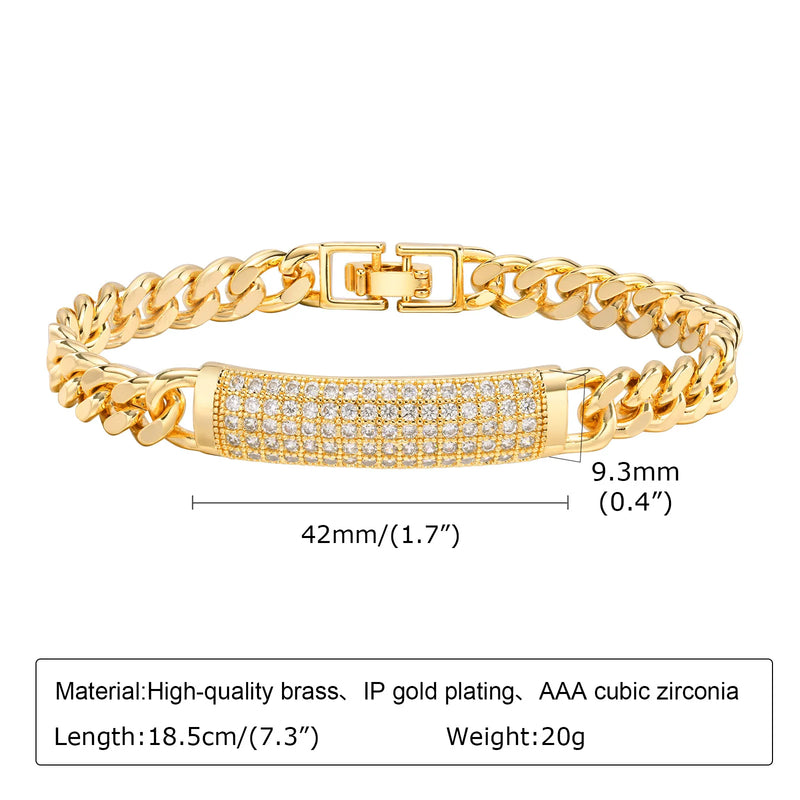 CZ Chain Bracelet for Women, Plated Dainty Jewelry
