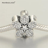 Sterling Silver Pave Daisy Flowers Charms for Jewelry Making