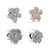 Sterling Silver Pave Daisy Flowers Charms for Jewelry Making