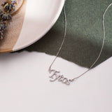 Custom Pave Diamond Name Necklace for Women