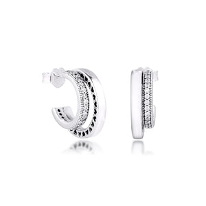 925 Sterling Silver Double Hoop Earrings for Women