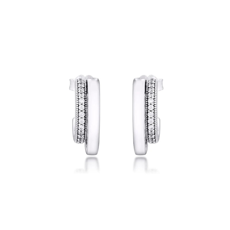 925 Sterling Silver Double Hoop Earrings for Women