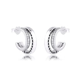 925 Sterling Silver Double Hoop Earrings for Women