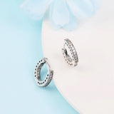 Heart Hoop Earrings 925 Silver CZ Wedding Jewelry Brincos 15mm