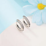 Heart Hoop Earrings 925 Silver CZ Wedding Jewelry Brincos 15mm