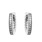 Heart Hoop Earrings 925 Silver CZ Wedding Jewelry Brincos 15mm
