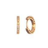 925 Silver Pave Heart Hoop Earrings Clear CZ Wedding Jewelry