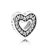 Heart Star Daisy Flower Locket Charm 925 Sterling Silver Beads