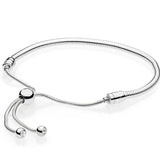 925 Silver Heart & Star Bead Bracelet Sliding Clasp