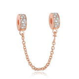 Rose Sparking Beads Safety Chain for European Bracelets DIY