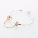 Rose Sparking Beads Safety Chain for European Bracelets DIY