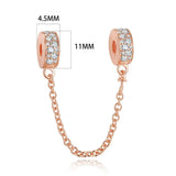 Rose Sparking Beads Safety Chain for European Bracelets DIY