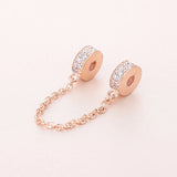 Rose Sparking Beads Safety Chain for European Bracelets DIY