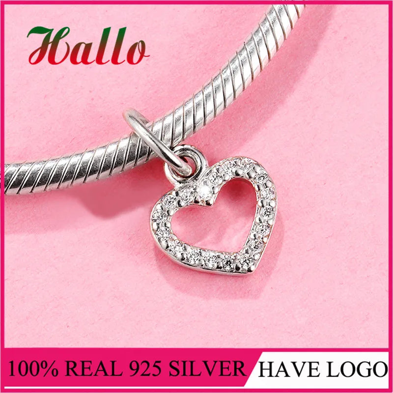 Love Heart Beads Charms Fit 925 Silver Bracelet DIY Jewelry Berloque