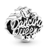 Dancing Queen Piggy Bank Cat Bead 925 Sterling Silver Charm