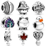 Dancing Queen Piggy Bank Cat Bead 925 Sterling Silver Charm