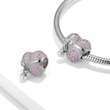 Pink Sparkling Heart Pearl Bead Bracelet Necklace DIY Jewelry Gift