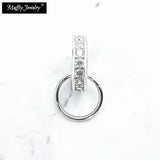 925 Silver Round Charms Carrier with Zirconia Jewelry Accessory