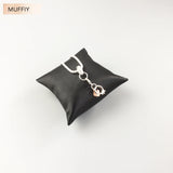 925 Silver Round Charms Carrier with Zirconia Jewelry Accessory
