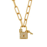 Heart Shape Zirconia Padlock Necklace for Women